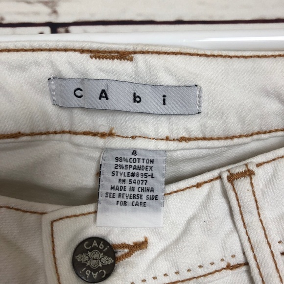 CAbi White Jeans Embroidered Wide Leg Flare 895-L - Picture 8 of 8